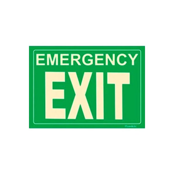 American Permalight Photoluminescent Emergency Exit Peel-And-Stick Self-Adhesive Sign 600083 - main